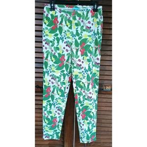 NWT J McLaughlin Fruit Patterned Skinny Pants Size 8 Mid Rise Stretch‎